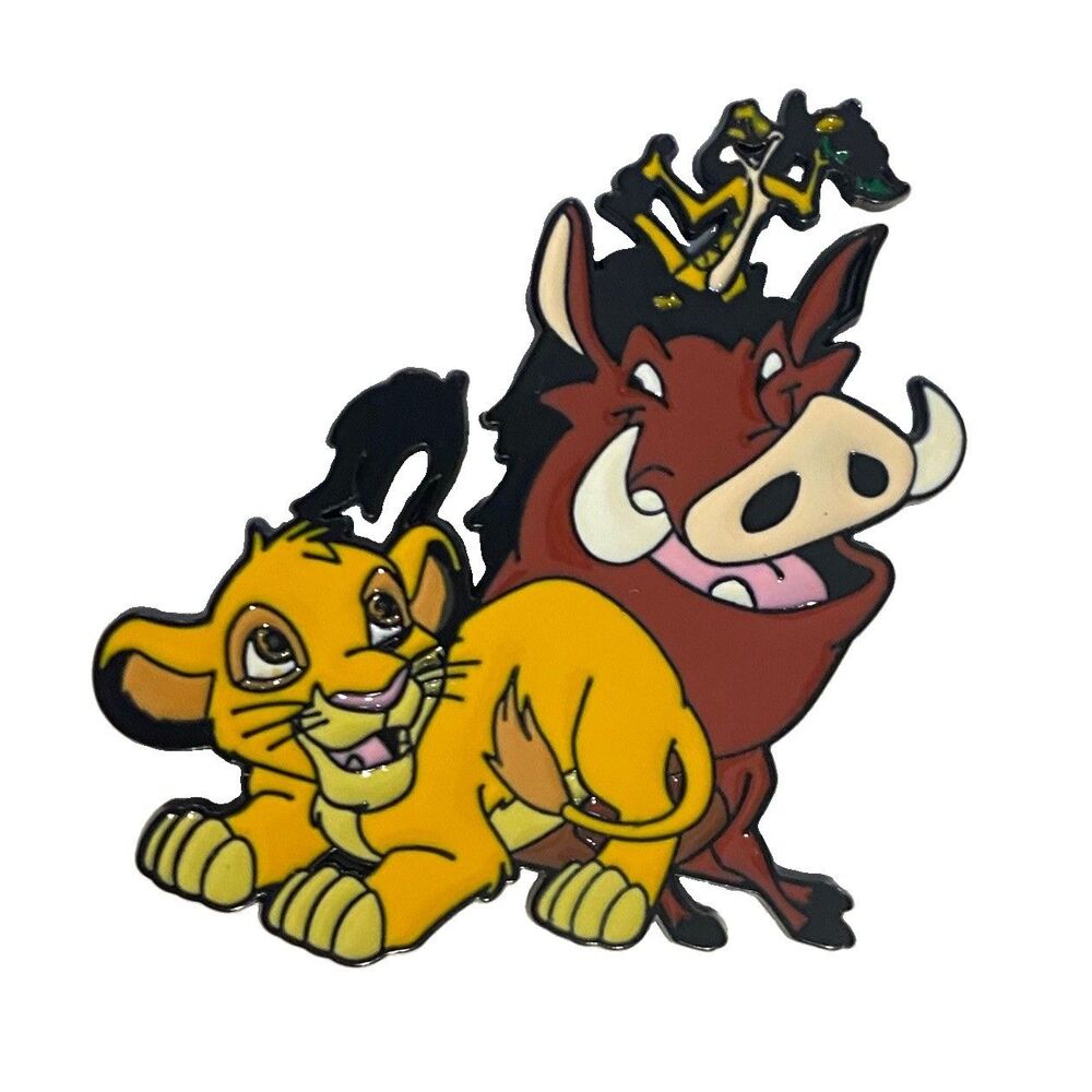 Disney inspired The Lion King Simba & Pumbaa Enamel Pin Hakuna Matata Bug Grub